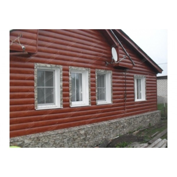 ГРАНД ЛАЙН Сайдинг Блок-хаус 0,390 0,45 PE RR 32 темно-коричневый 179116 ГРАНД ЛАЙН Сайдинг Блок-хаус 0,390 0,45 PE RR 32 темно-коричневый 179116