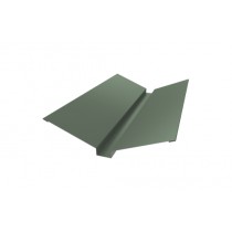 ГРАНД ЛАЙН Планка ендовы верхней 115х30х115 0,45 PE с пленкой RAL 6019 бело-зеленый (2м) 464390