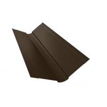 ГРАНД ЛАЙН Планка ендовы верхней фигурной 150x150 0,45 Drap RR 32 темно-коричневый (2,5м) 472919