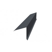 ГРАНД ЛАЙН Планка конька односкатной кровли 160х160 0,5 Сатин с пленкой RAL 7024 мокрый асфальт (3м) 488617