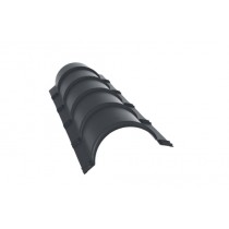 ГРАНД ЛАЙН Планка малого конька полукруглого 0,45 Drap-double TX RAL 7024 мокрый асфальт (1,97м) 535605
