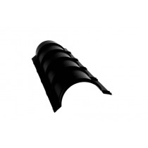 ГРАНД ЛАЙН Планка малого конька полукруглого 0,5 GreenCoat Pural BT, matt RR 33 черный (RAL 9004 сигнальный черный) (1,97м) 535615