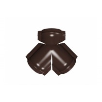 ГРАНД ЛАЙН Тройник Y конька полукруглого 0,45 Drap с пленкой RAL 8017 шоколад 88468