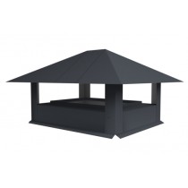ГРАНД ЛАЙН Дымник на трубу 520х390мм 0,5 Satin с пленкой RAL 7024 мокрый асфальт 153175