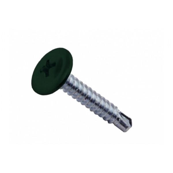 ГРАНД ЛАЙН Саморезы ПШС 4,2х16 RAL 6005 (200 шт) 214278