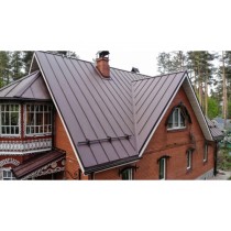 ГРАНД ЛАЙН Фальц двойной стоячий 0,5 Rooftop Бархат с пленкой на замках RAL 8017 шоколад 503258