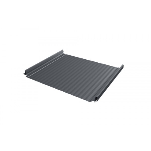 ГРАНД ЛАЙН Кликфальц Pro Gofr 0,5 Satin Matt с пленкой на замках RAL 7024 мокрый асфальт 483790 ГРАНД ЛАЙН Кликфальц Pro Gofr 0,5 Satin Matt с пленкой на замках RAL 7024 мокрый асфальт 483790
