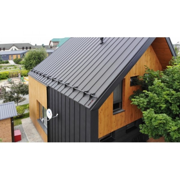 ГРАНД ЛАЙН Кликфальц Pro 0,5 Rooftop Бархат с пленкой на замках RAL 7024 мокрый асфальт 485305 ГРАНД ЛАЙН Кликфальц Pro 0,5 Rooftop Бархат с пленкой на замках RAL 7024 мокрый асфальт 485305