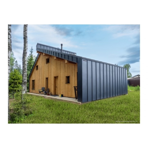 ГРАНД ЛАЙН Кликфальц 0,5 GreenCoat Pural БТ матовый с пленкой на замках RR 23 темно-серый (RAL 7024 мокрый асфальт) 560465