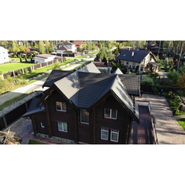 ГРАНД ЛАЙН Металлочерепица классик 0,5 Rooftop Бархат RR 32 темно-коричневый 193040