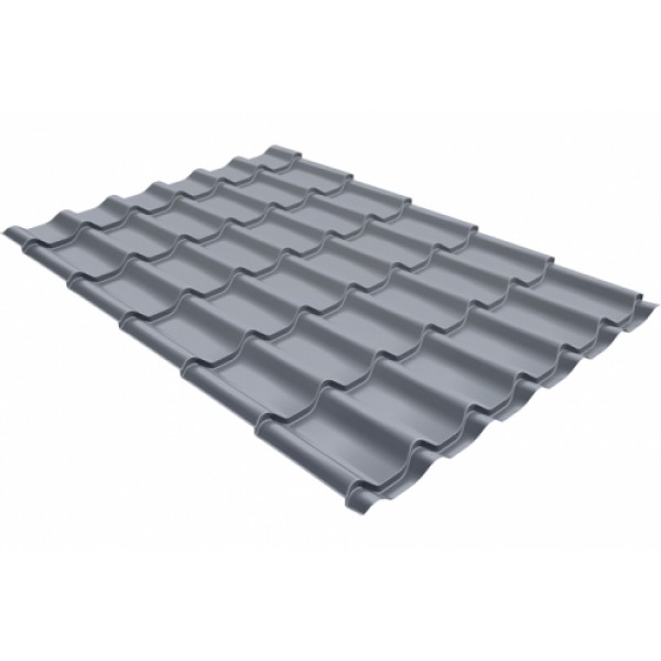 ГРАНД ЛАЙН Металлочерепица классик 0,5 Satin RAL 9006бело-алюминиевый 81676 ГРАНД ЛАЙН Металлочерепица классик 0,5 Satin RAL 9006бело-алюминиевый 81676
