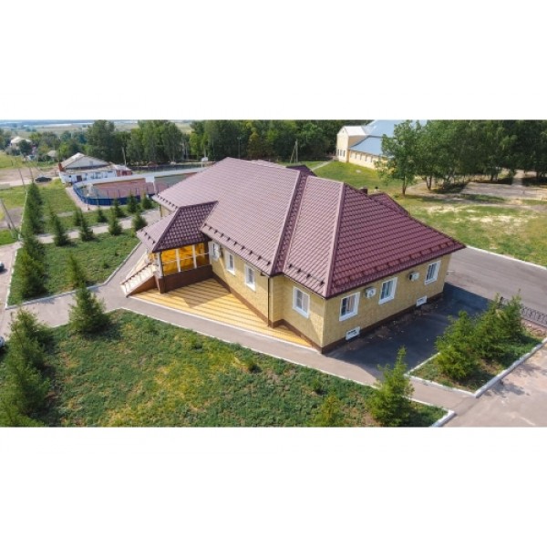 ГРАНД ЛАЙН Металлочерепица Камея (Kamea) v01 0,5 Satin Matt RAL 3005 красное вино 397605 ГРАНД ЛАЙН Металлочерепица Камея (Kamea) v01 0,5 Satin Matt RAL 3005 красное вино 397605