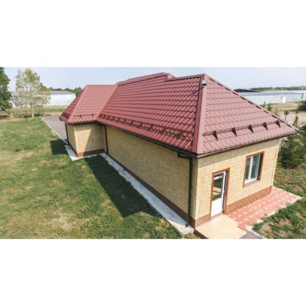 ГРАНД ЛАЙН Металлочерепица Камея (Kamea) v01 0,5 PurLite Matt RAL 3005 красное вино 456710 ГРАНД ЛАЙН Металлочерепица Камея (Kamea) v01 0,5 PurLite Matt RAL 3005 красное вино 456710