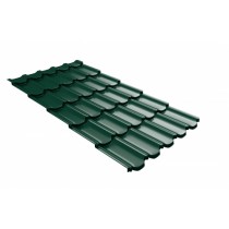 ГРАНД ЛАЙН Металлочерепица квинта плюс c 3D резом 0,5 Satin RAL 6005 зеленый мох 265167