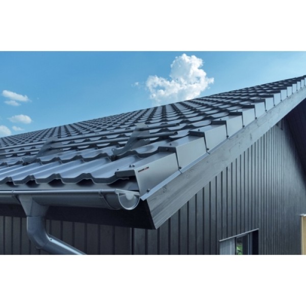 ГРАНД ЛАЙН Металлочерепица квинта плюс c 3D резом 0,5 Satin RAL 7024 мокрый асфальт 265170