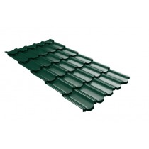 ГРАНД ЛАЙН Металлочерепица квинта плюс c 3D резом 0,5 Satin Matt TX RAL 6005 зеленый мох 531662