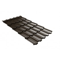 ГРАНД ЛАЙН Металлочерепица квинта плюс c 3D резом 0,5 Satin Matt TX RR 32 темно-коричневый 531677