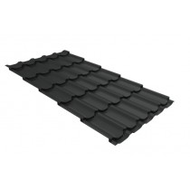 ГРАНД ЛАЙН Металлочерепица Квинта плюс (Kvinta plus) 0,5 Satin RAL 7016 антрацитово-серый 213523