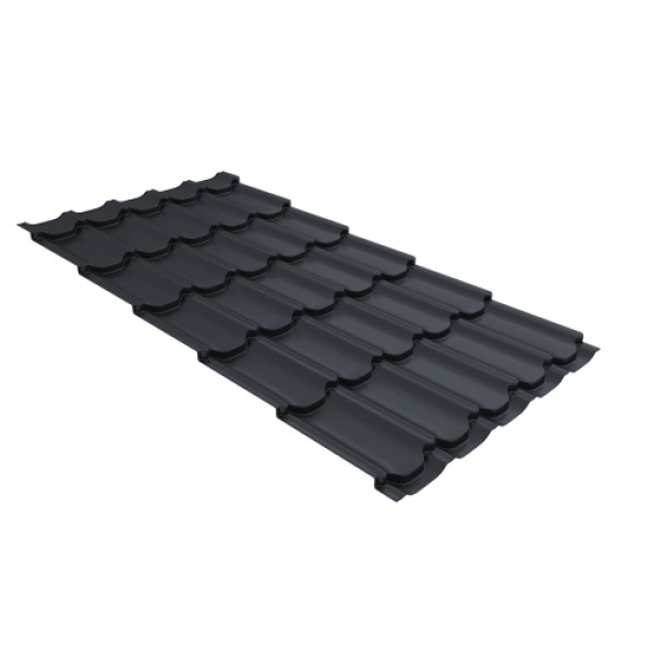 ГРАНД ЛАЙН Металлочерепица Квинта плюс (Kvinta plus) 0,5 Satin Matt RAL 7024 мокрый асфальт 243992 ГРАНД ЛАЙН Металлочерепица Квинта плюс (Kvinta plus) 0,5 Satin Matt RAL 7024 мокрый асфальт 243992