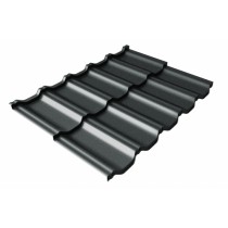 ГРАНД ЛАЙН Профиль волновой Квинта Уно (Kvinta Uno) 0,5 GreenCoat Pural БТ матовый RR2H3 (RAL 7016 антрацитово-серый) 201706