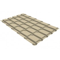 ГРАНД ЛАЙН Металлочерепица Верховье квадро профи 0,5 Satin RAL 1015 светлая слоновая кость 443638