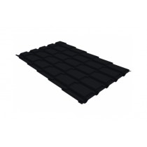 ГРАНД ЛАЙН Металлочерепица Верховье квадро профи 0,5 PurPro RAL 9005 черный 555953