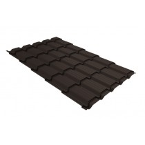 ГРАНД ЛАЙН Металлочерепица Верховье квадро профи 0,5 PurPro RR 32 темно-коричневый 555954