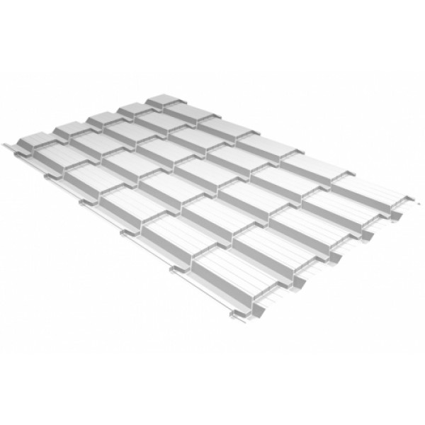 ГРАНД ЛАЙН Металлочерепица квадро профи 0,5 Satin RAL 9003 сигнальный белый 139955