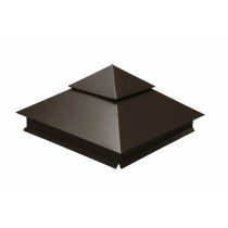 ГРАНД ЛАЙН Колпак на столб двойной 390х390мм 0,5 GreenCoat Pural BT с пленкой RR 32 темно-коричневый (RAL 8019 серо-коричневый) 154185