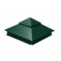 ГРАНД ЛАЙН Колпак на столб двойной 390х390мм 0,5 Сатин RAL 6005 зеленый мох 154216