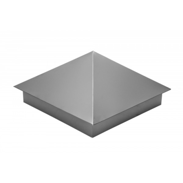 ГРАНД ЛАЙН Колпак на столб 390х390мм 0,5 Satin с пленкой RAL 7004 сигнальный серый 294328