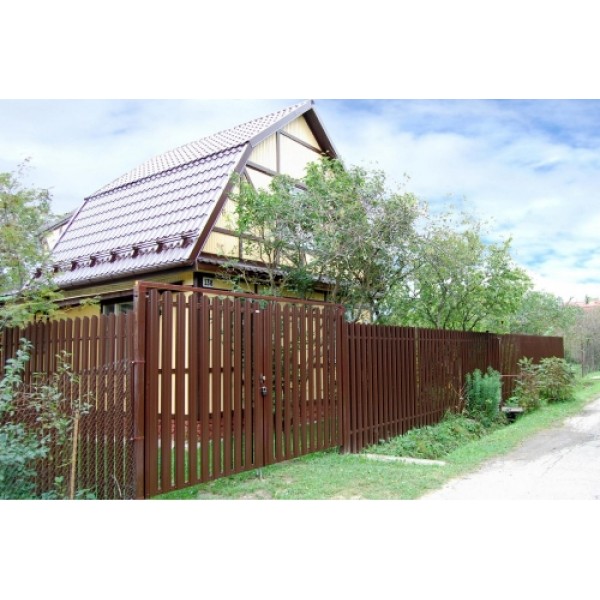 ГРАНД ЛАЙН Штакетник Круглый фигурный 0,5 Rooftop Бархат RAL 8017 шоколад 248337