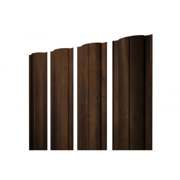 ГРАНД ЛАЙН Штакетник Круглый с прямым резом 0,45 Print Elite Chestnut Wood 423480