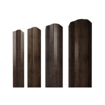 ГРАНД ЛАЙН Штакетник М-образный A фигурный 0,45 Принт Элит Античный дуб TwinColor 206379