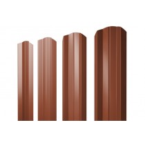 ГРАНД ЛАЙН Штакетник М-образный А фигурный 0,5 Satin Matt RAL 8004 терракота 258221