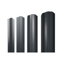 ГРАНД ЛАЙН Штакетник М-образный А фигурный 0,45 PE-Double RAL 7016 антрацитово-серый 452814