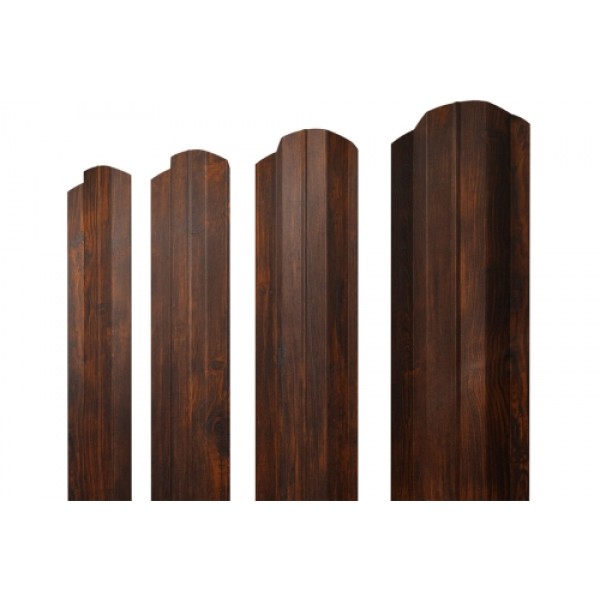 ГРАНД ЛАЙН Штакетник М-образный B фигурный 0,45 Print Elite Chestnut Wood TwinColor 553454 ГРАНД ЛАЙН Штакетник М-образный B фигурный 0,45 Print Elite Chestnut Wood TwinColor 553454