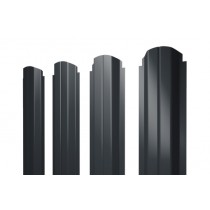 ГРАНД ЛАЙН Штакетник П-образный B фигурный 0,4 PE RAL 7016 антрацитово-серый 458506