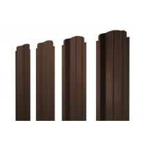 ГРАНД ЛАЙН Штакетник П-образный B фигурный 0,5 Drap ТХ RAL 8017 шоколад 572352