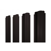 ГРАНД ЛАЙН Штакетник П-образный B фигурный 0,5 Drap ТХ RAL 9005 черный 572355