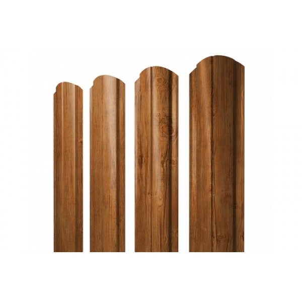 ГРАНД ЛАЙН Штакетник Полукруглый Slim фигурный 0,45 Print Premium Golden Wood 256980 ГРАНД ЛАЙН Штакетник Полукруглый Slim фигурный 0,45 Print Premium Golden Wood 256980