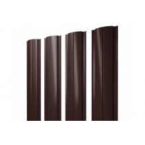 ГРАНД ЛАЙН Штакетник Полукруглый Slim с прямым резом 0,5 GreenCoat Pural BT RR 887 шоколадно-коричневый (RAL 8017 шоколад) 256572