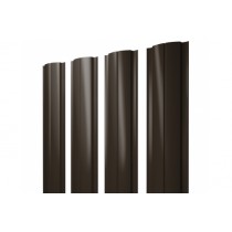 ГРАНД ЛАЙН Штакетник Полукруглый Slim 0,5 Quarzit lite RR 32 темно-коричневый 256619
