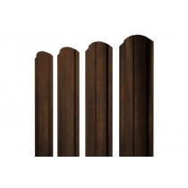 ГРАНД ЛАЙН Штакетник Полукруглый Slim с прямым резом 0,45 Print Elite Chestnut Wood 425844