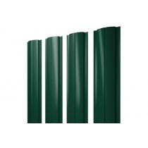 ГРАНД ЛАЙН Штакетник Полукруглый Slim с прямым резом 0,5 PurLite Matt RAL 6005 зеленый мох 457574