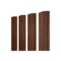 ГРАНД ЛАЙН Штакетник Полукруглый Slim с прямым резом 0,45 Print Premium Golden Wood Fresh TwinColor 537168