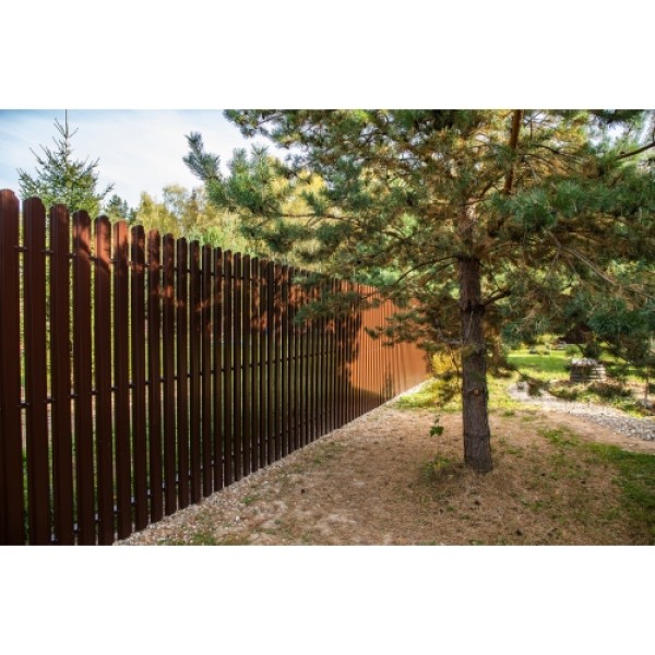 ГРАНД ЛАЙН Штакетник Прямоугольный фигурный 0,4 PE-Double RAL 8017 шоколад 240671 ГРАНД ЛАЙН Штакетник Прямоугольный фигурный 0,4 PE-Double RAL 8017 шоколад 240671