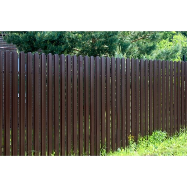 ГРАНД ЛАЙН Штакетник Прямоугольный фигурный 0,4 PE-Double RAL 8017 шоколад 240671 ГРАНД ЛАЙН Штакетник Прямоугольный фигурный 0,4 PE-Double RAL 8017 шоколад 240671