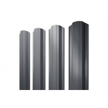 ГРАНД ЛАЙН Штакетник Прямоугольный фигурный 0,45 Drap RAL 7024 мокрый асфальт 397154