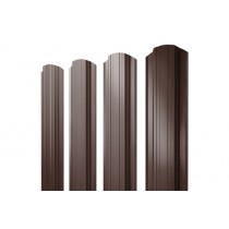ГРАНД ЛАЙН Штакетник Прямоугольный фигурный 0,4 PE-Matt-Double RAL 8017 шоколад 399327